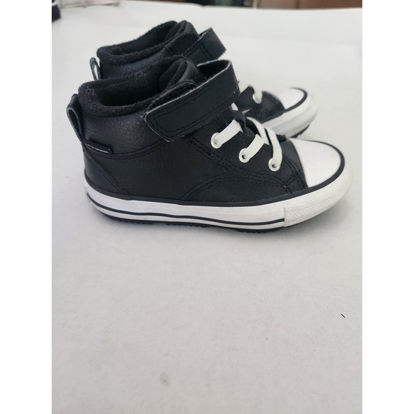 Converse All Star Leather High Top Black Infant Sneakers Shoes Size 9 - Picture 5 of 11